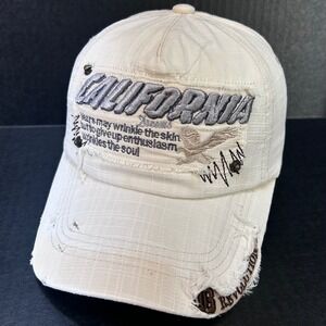 California Dreams Mens Ivory Skips Hat Distressed Patch Revolution OSFA